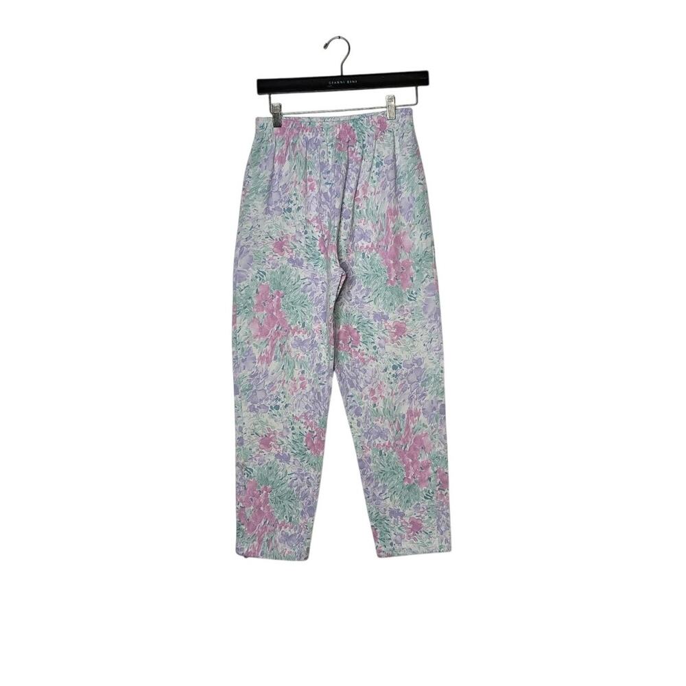 Vintage 80s American Spectator Floral Sweatpants Womens M USA Pastel Lounge